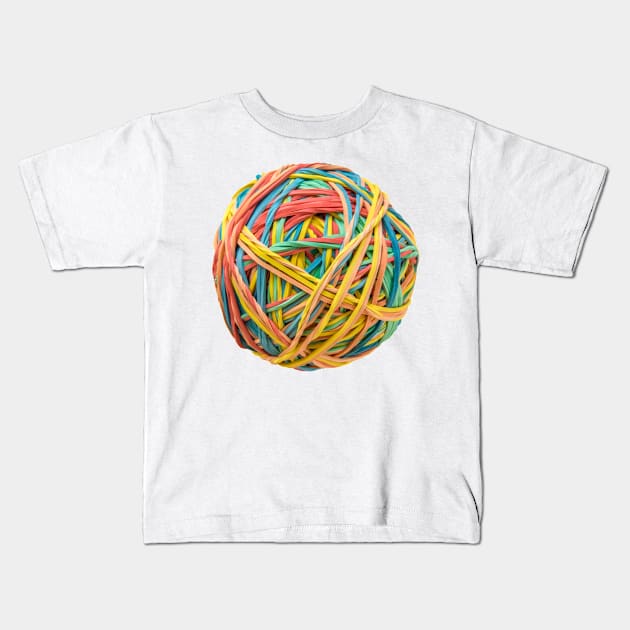 Rubber Band Ball Kids T-Shirt by mrdoomits